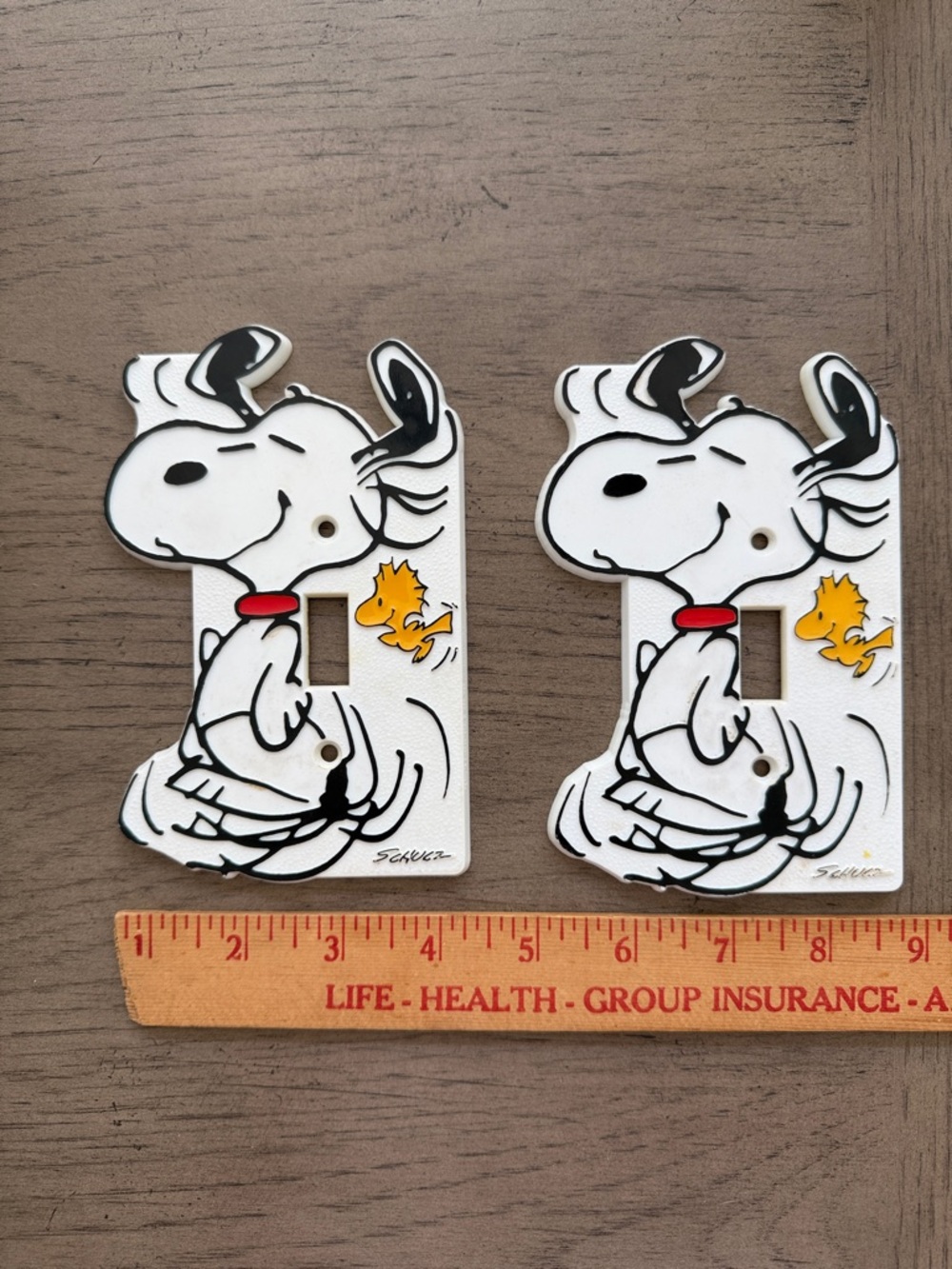 Vintage Snoopy & Woodstock Light Switch Plates (set of two)